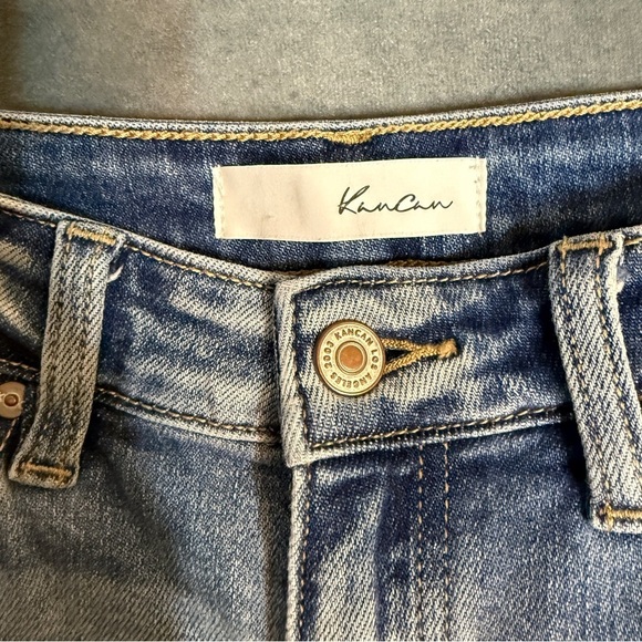 KanCan Mid Rise Distressed Straight Jeans Women’s 5/26 Blue Denim 28x26.5 - Picture 6 of 16